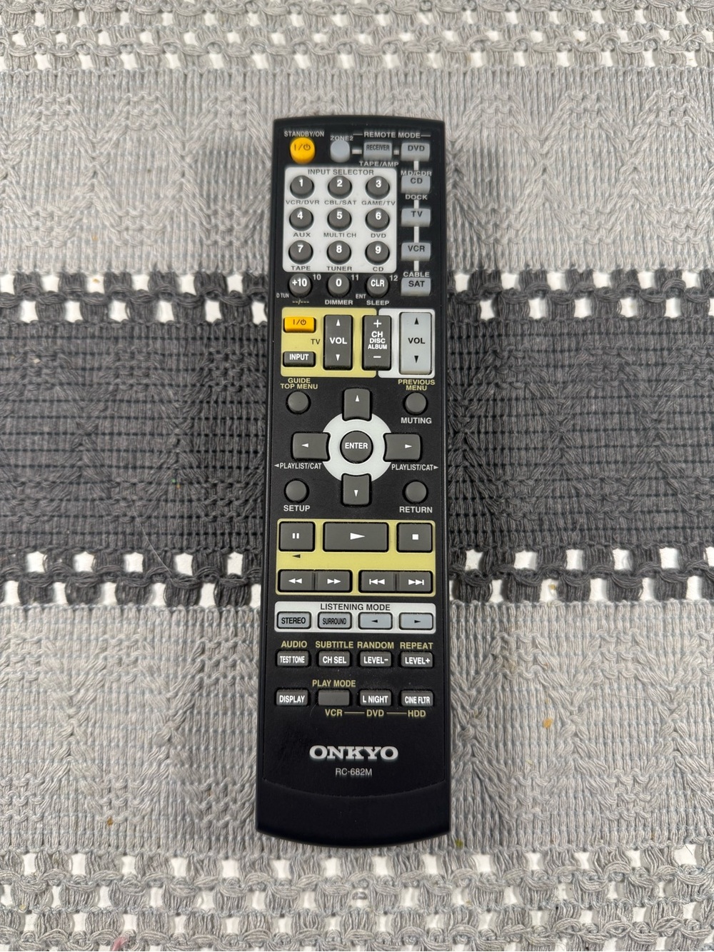 Onkyo RC-682M Original OEM Remote Control Tested Works TV VCR CD DVD Receiver